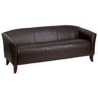 Flash Furniture HERCULES Imperial Series Brown Leather Sofa 111-3-BN-GG